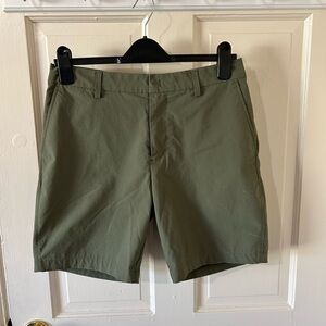 Ministry of Supply Olive Green Flat-Front Men's Shorts